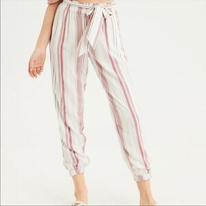 American Eagle Striped Belted Soft Jogger Pant